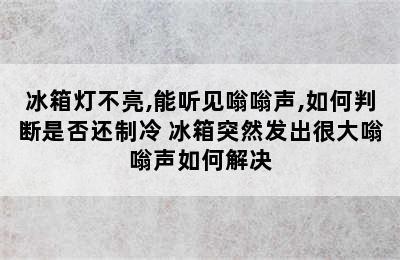 冰箱灯不亮,能听见嗡嗡声,如何判断是否还制冷 冰箱突然发出很大嗡嗡声如何解决